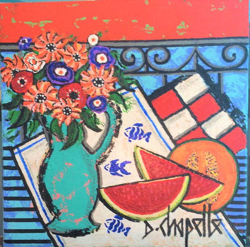 Bouquet aux petits poissons 50 x 50